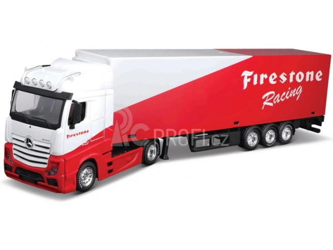 Bburago Truck with Trailer Firestone Edition