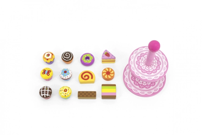 Wooden Dessert Play Set with Stand