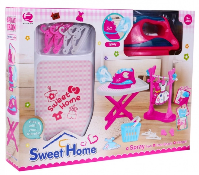 Interactive Children's Ironing Set with Steam Iron and Folding Board