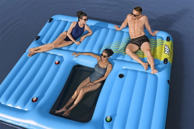 Large Inflatable Swimming Island with Slide for 5 People