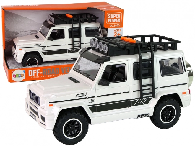 White Off-Road Vehicle with Batteries