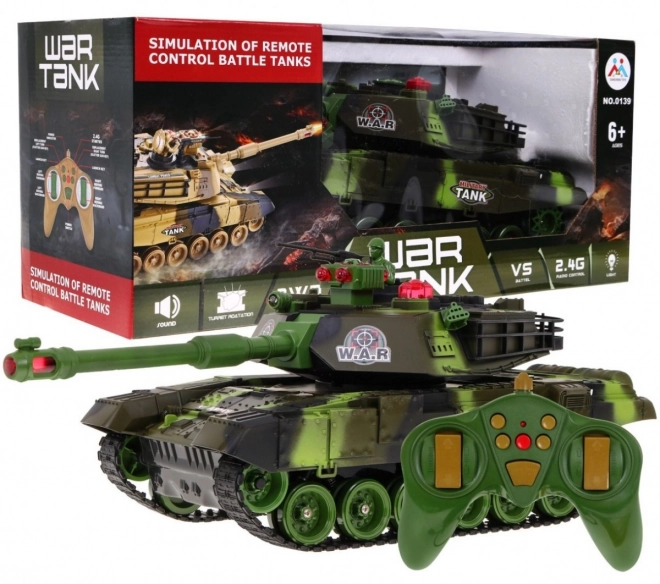 Remote Controlled Tank for Kids 3+ with Sounds and LED