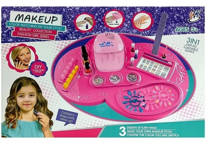 Nail Salon Play Set with Dryer and Polishes