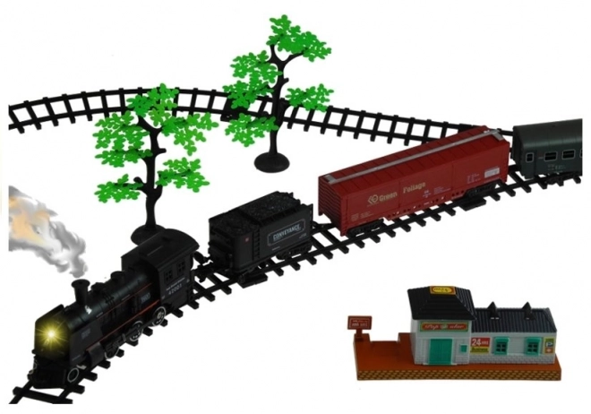 Large electric train set with smoke and lights