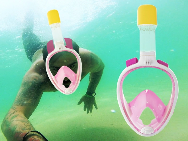 Full Face Foldable Snorkeling Mask Pink S/M