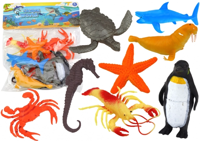 Set of Underwater Sea Animal Figures