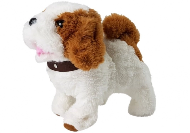 Battery Operated Plush Dog with Brown Spots