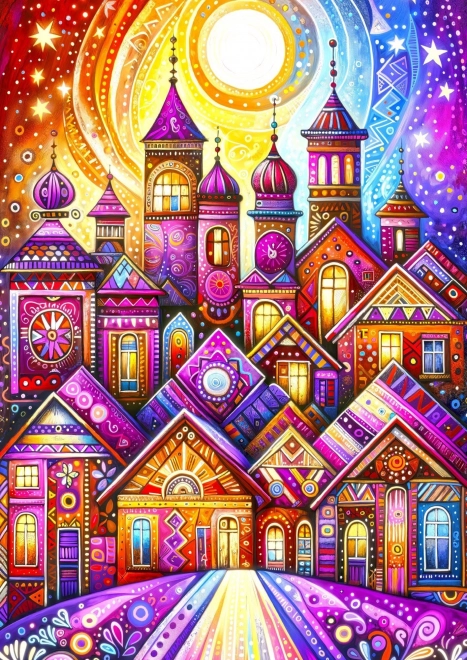 Puzzle Ville violette 1000 pièces