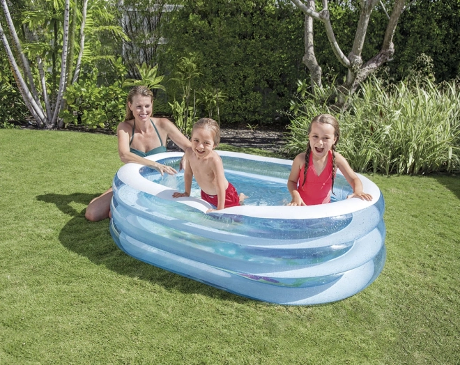Inflatable oval children's pool for the garden