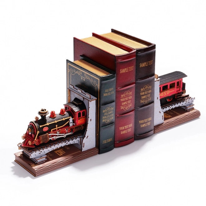 Wooden Steampunk Train Bookend 3D Puzzle