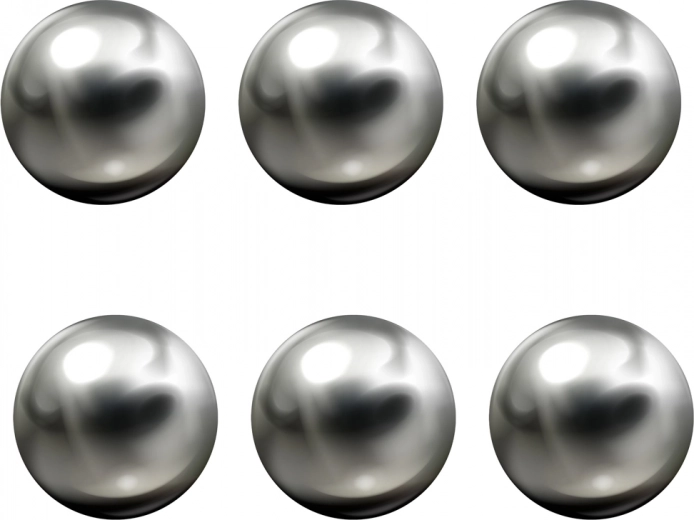 Set completo con 6 biglie metalliche