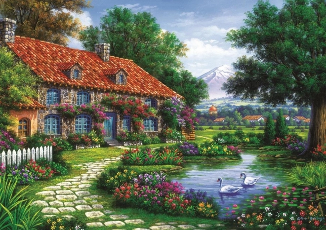 Garden with Swans Puzzle - 1500 Pieces