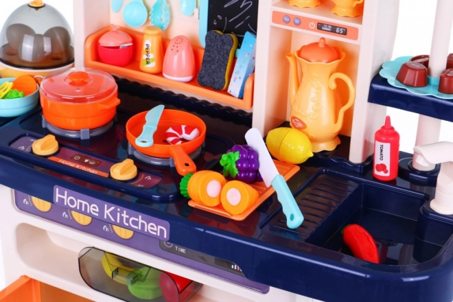 Stylish Blue Kids Kitchen Set with Interactive Features