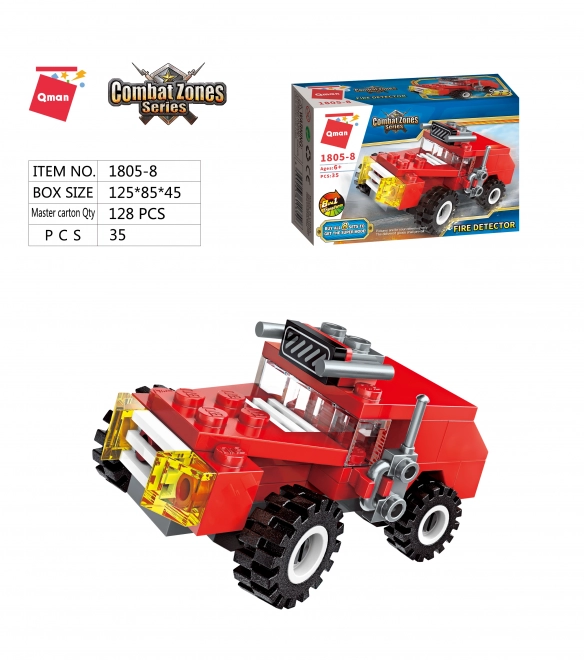 Qman Fire Dept Water Cannon Truck Building Set