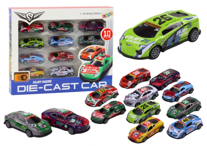 Set of Racing Sport Cars 1:64 - 10 Pieces