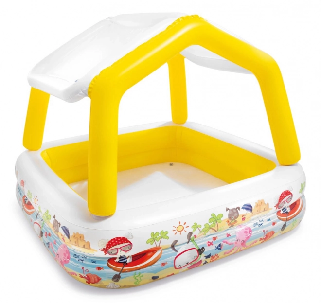 Inflatable Paddling Pool With Roof For Children