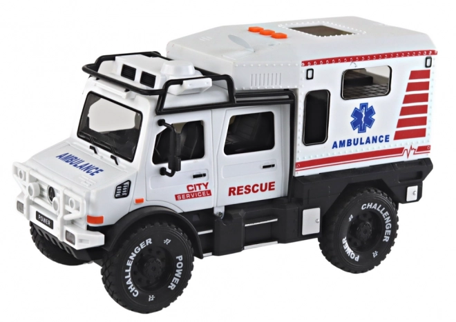 White Off-Road Ambulance with Lights and Sounds