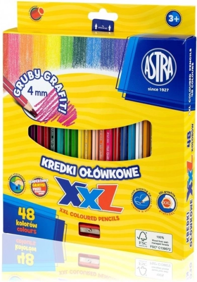 Kleurpotloden ASTRA met XXL kern, 48 kleuren