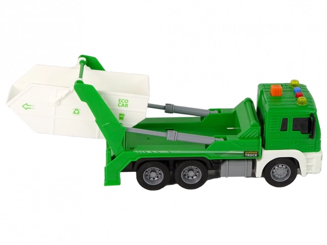 Green Sorting Garbage Truck with Friction Drive