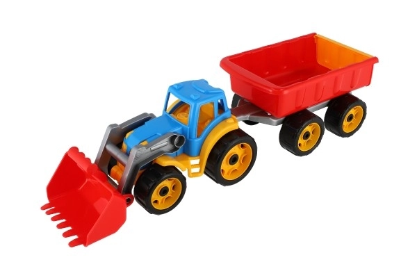 Colorful Tractor with Trailer and Bucket