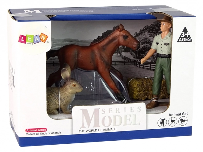 Farm Animal and Farmer Figure Set