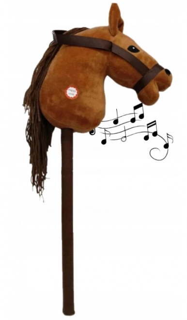 Brown Horse Head on Stick with Sound