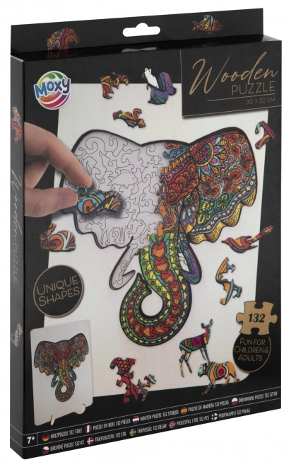 Moxy Elephant Outline Puzzle 132 Pieces