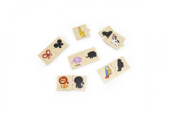 Wooden Memory Game Animal Shadows