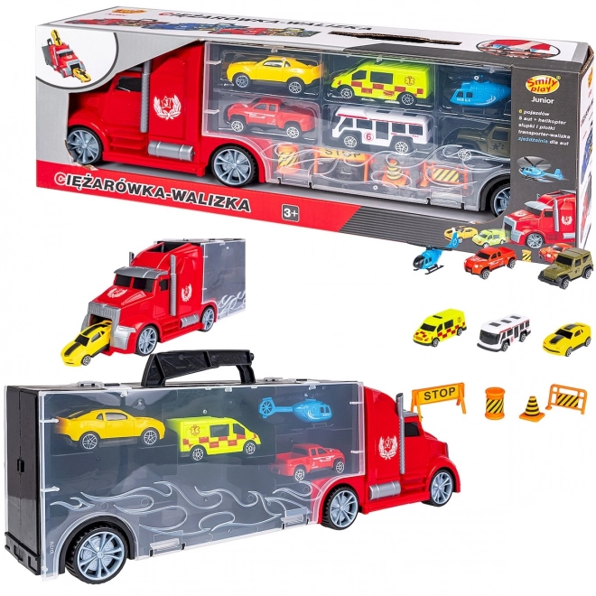 Truck Shape Carry Case with Toy Cars