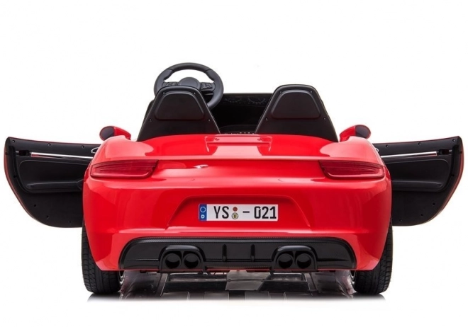 Red Lacquered Battery-Powered Car for Kids