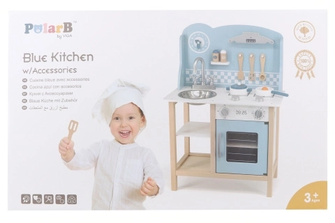 Wooden Kitchen Playset Blue