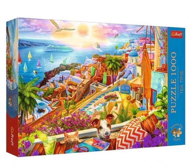 With a Visit to Santorini Premium Puzzle 1000 Pieces