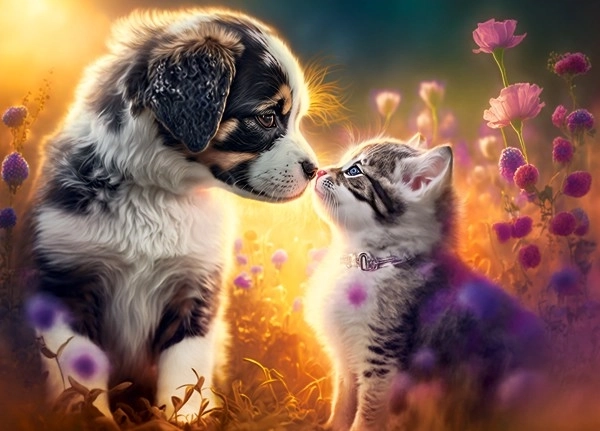 Kitten and Puppy New Friendship Jigsaw Puzzle 260 Pieces