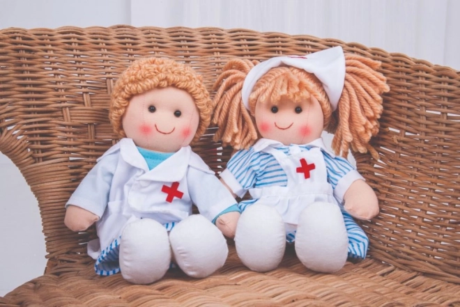 Soft Doll Nurse Nancy 28 cm by Bigjigs Toys