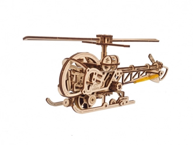 Ugears Mini Helicopter 3D Wooden Mechanical Puzzle