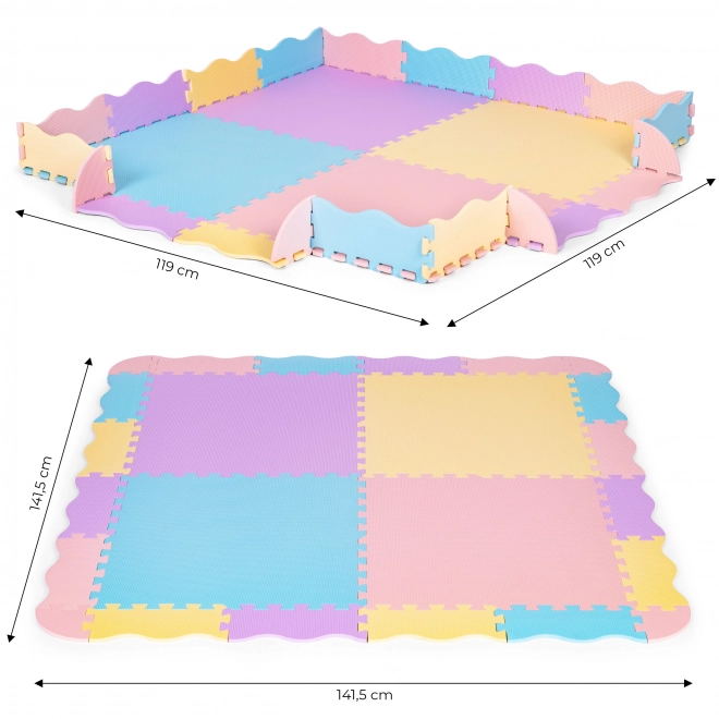 Colorful Foam Play Mat with Fence for Kids 141.5x141.5 cm by IPLAY