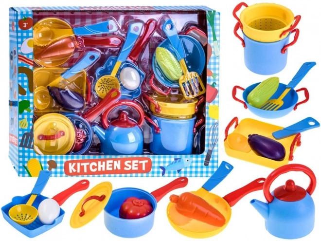 Large Kitchen Play Set with Pots and Cutlery