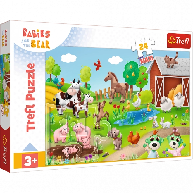 Puzzle 24 maxi BOBASKI E ANIMALI Trefl