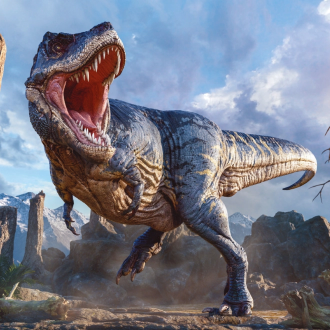 Realistic illustrations of T-REX and other icons