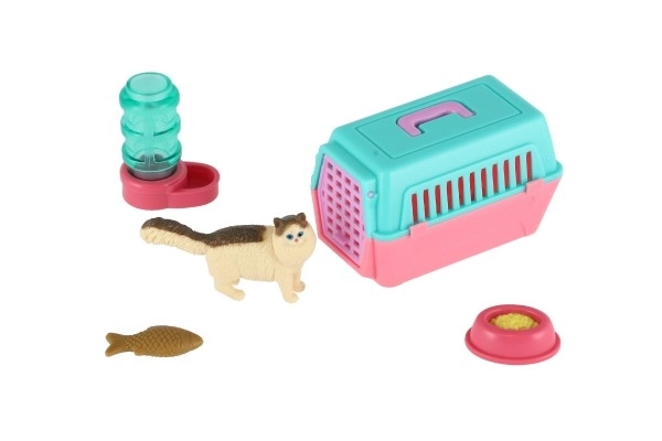 Pet Cat with Portable Box and Accessories