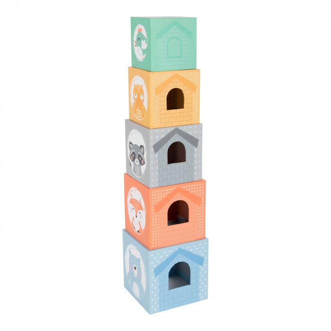 Small Foot Stacking Tower with Animal Pastel