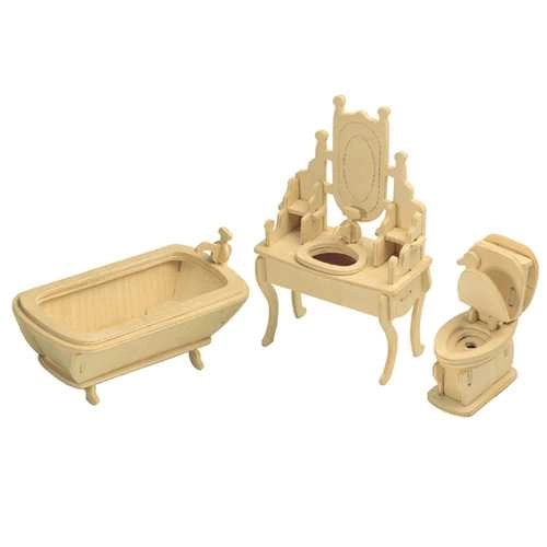 Woodcraft 3D Wooden Puzzle Bathroom Set