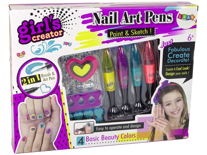 Nail Painting Set for Kids with 4 Pens