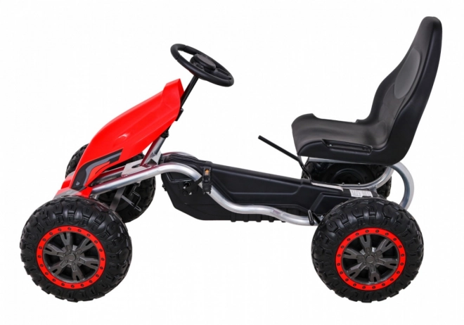 Large Pedal Go-Kart Strong for Children Red + 100 kg Load + EVA Wheels + Hand Brake + Sport Seat