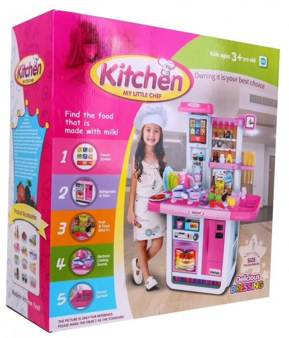 Large Interactive Children's Kitchen Set with Audio Panel