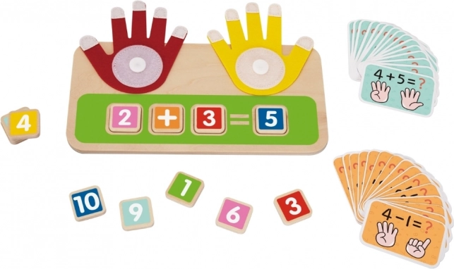 Tooky Toy drevená vzdelávacia hračka pre učenie počítania na prstoch