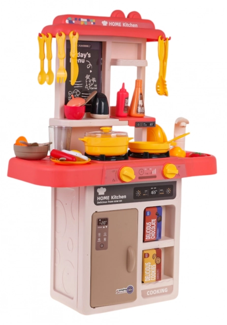 Interactive Kitchen Set with Lights Function Pink