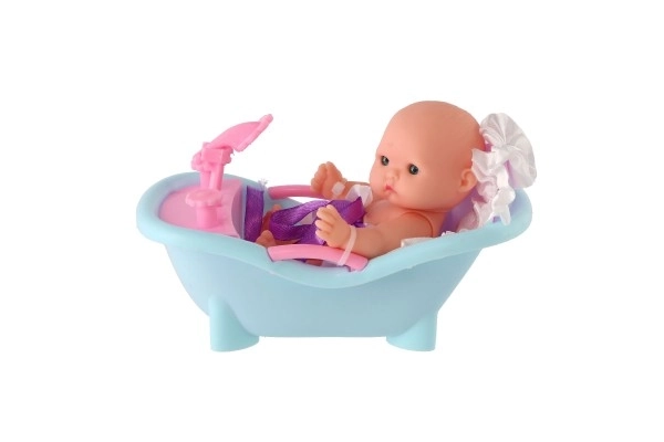 Baby Doll in Bathtub with Soft Body 12cm