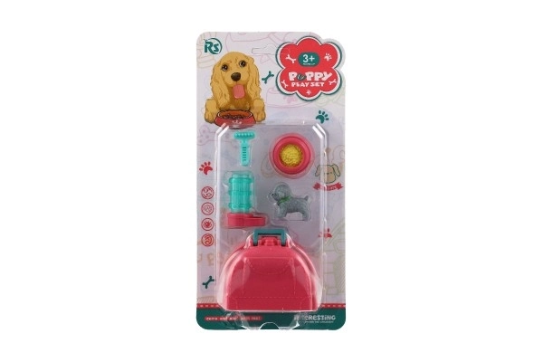 Pet Dog With Portable Plastic Box And Accessories