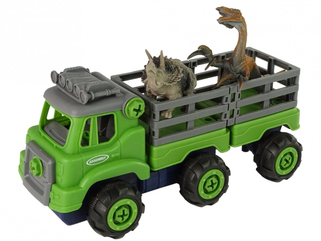Transport vrachtwagen met dinosaurussen